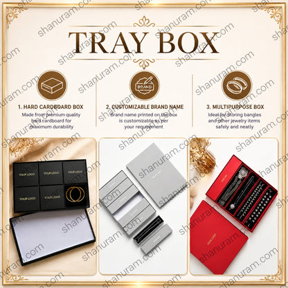 Premium Multipurpose Jewelry Tray Box with Custom Logo | Hard Cardboard Bangle, Chain & Jewelry Storage Display Box