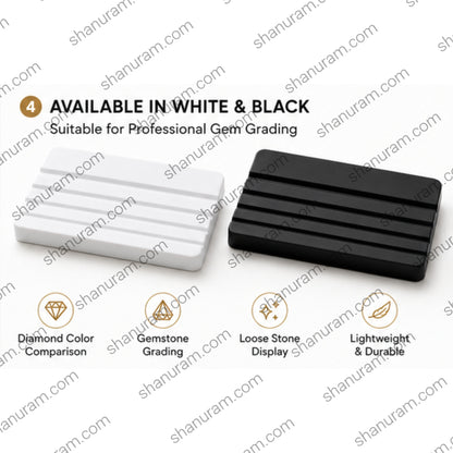 SCJ Gem Display Tray Available in White and Black for Gemstone Comparison