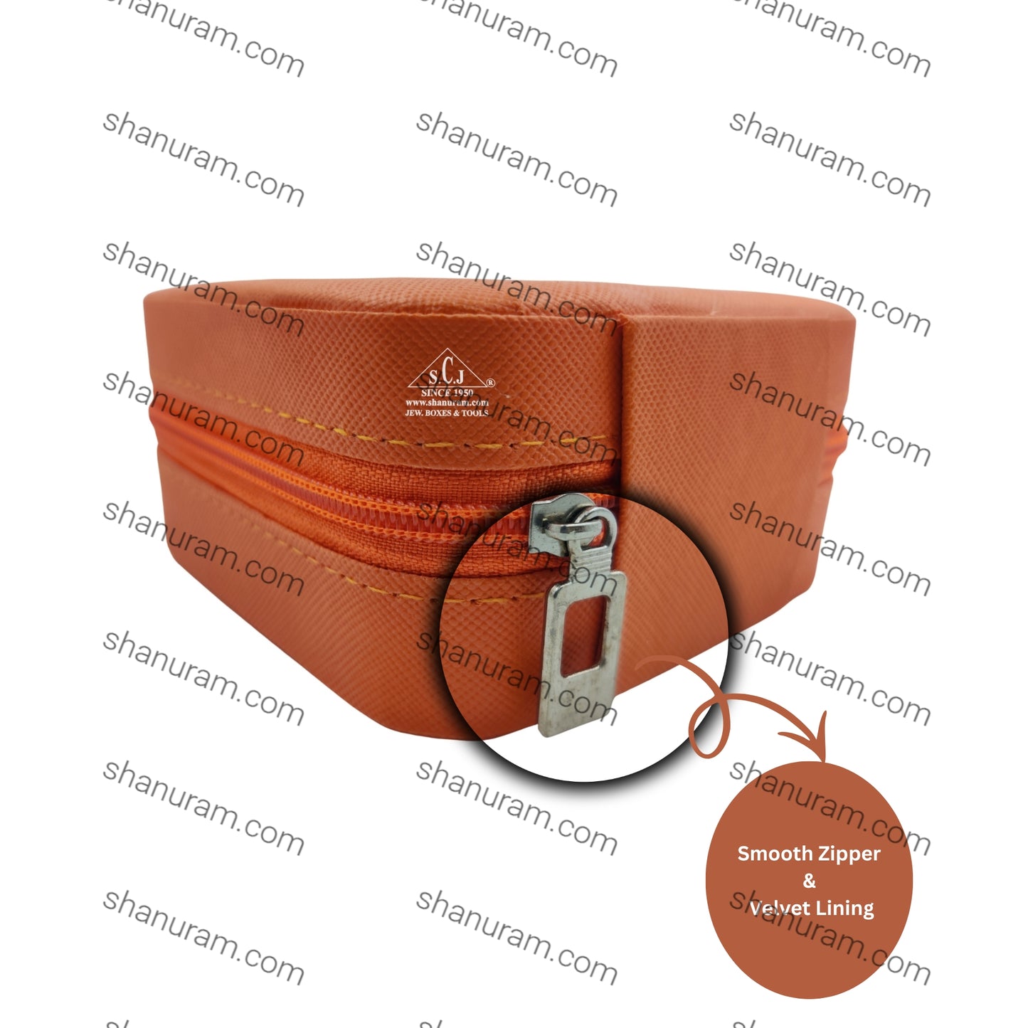 Orange Premium Multi-Function Jewellery Organizer Case for Earrings, Chains & Rings
