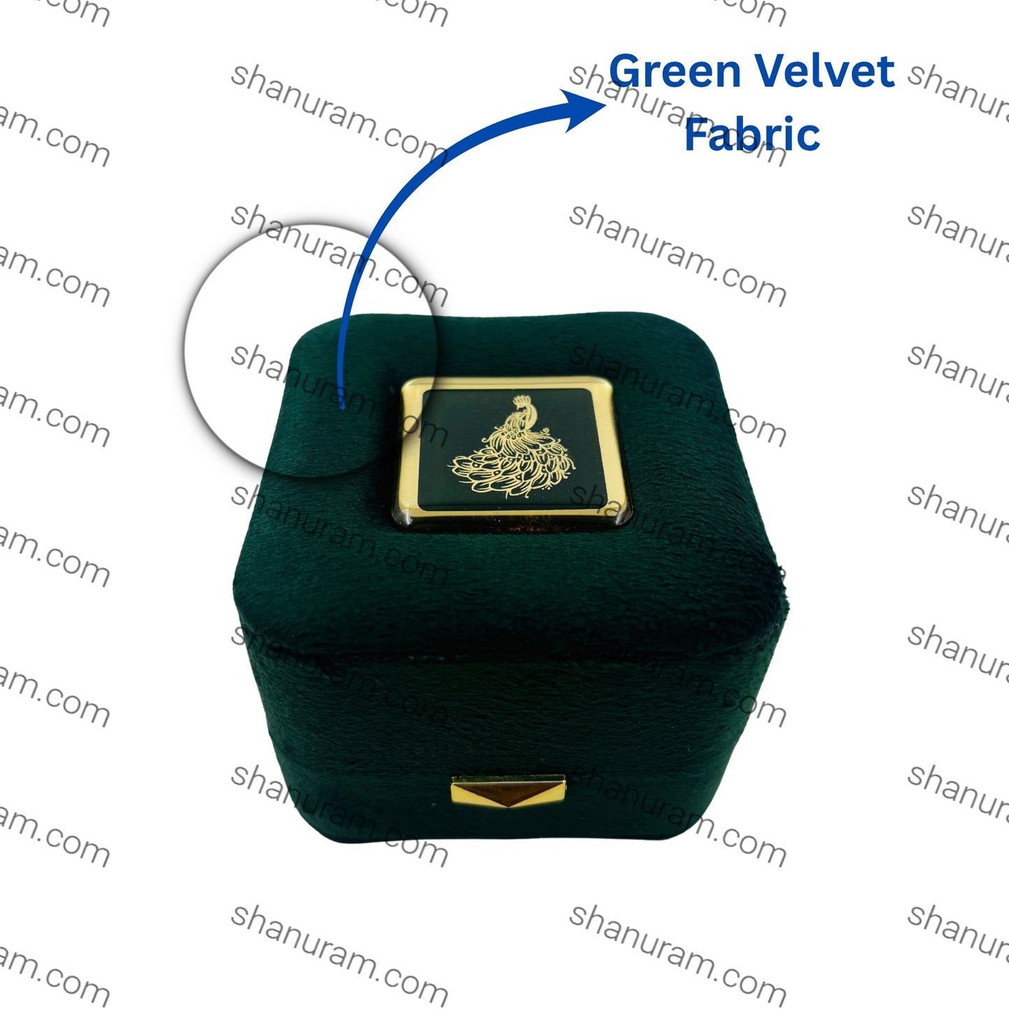 Premium Green Velvet LED Single Bangle Box with White Suede Interior