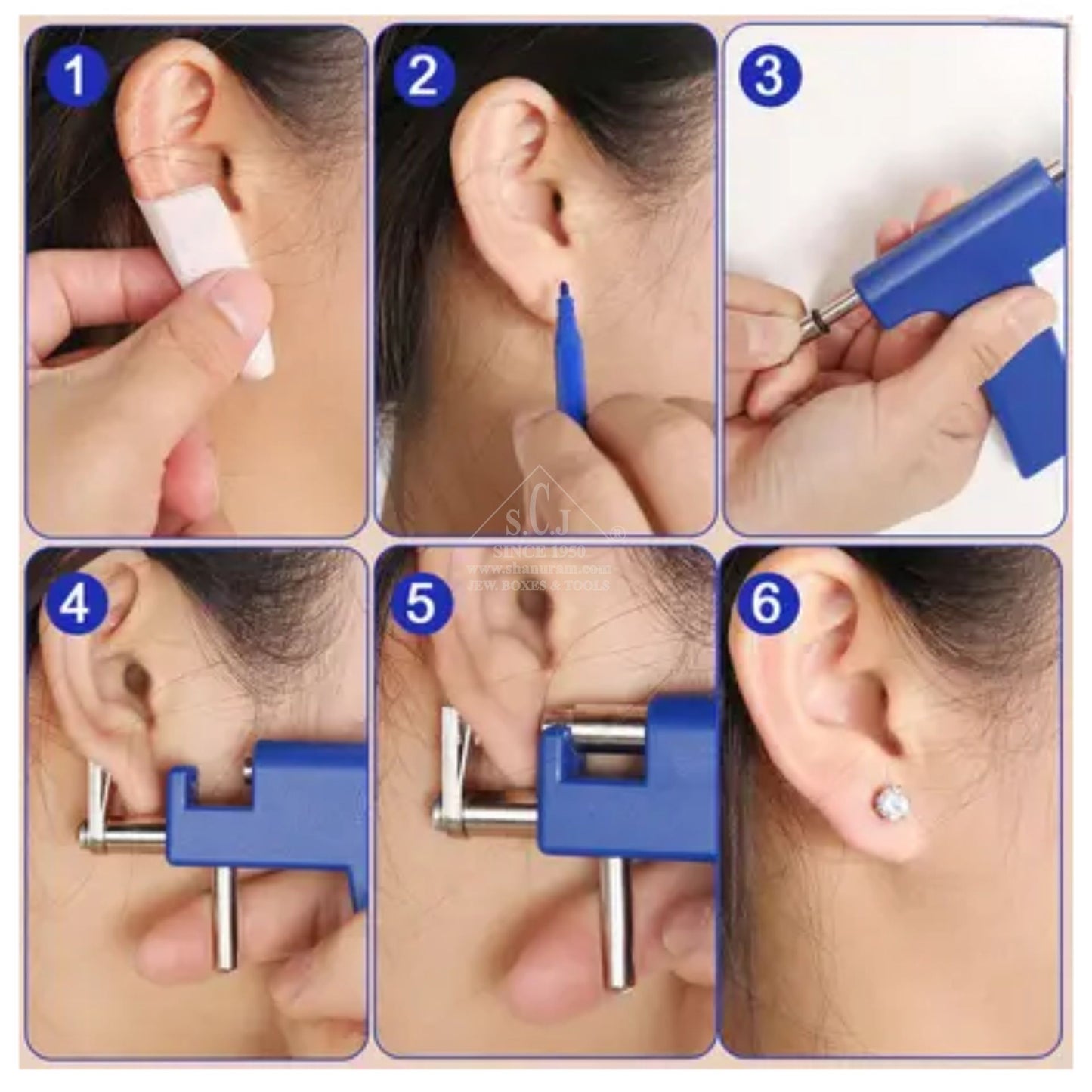 Manual Ear Piercing Steel Gun Equipment For hospitals For Professional For Normal Skin