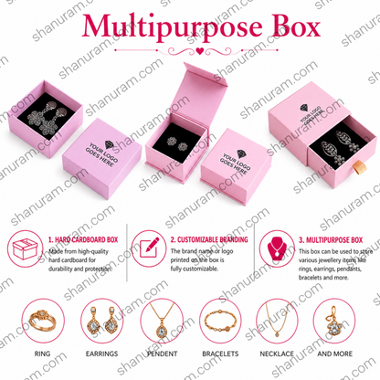 Multipurpose Jewellery Box Collection | Top Bottom, Magnetic Flap & Slider Gift Packaging Box | Custom Logo Printing Available