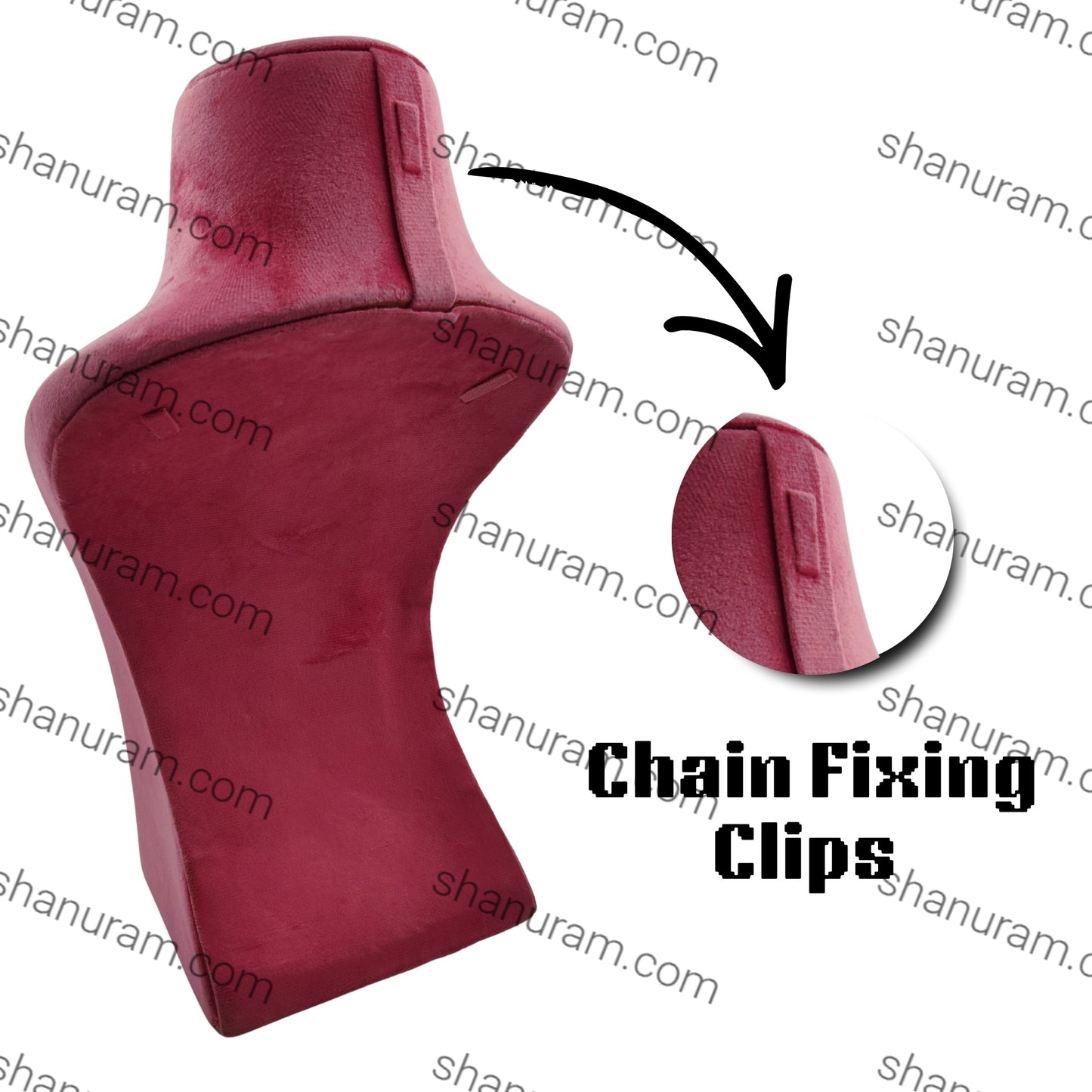 Dummy Pink Suede Necklace Stand with Curve