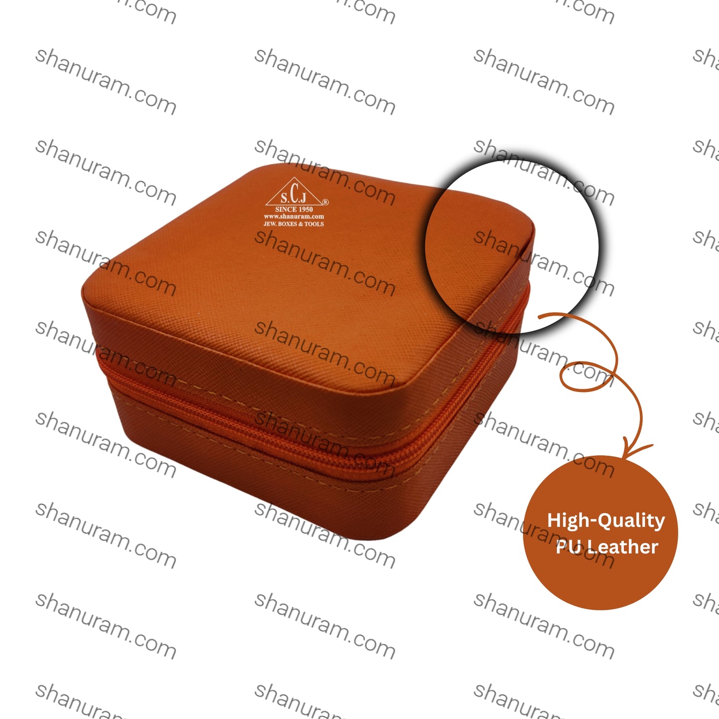 Orange Premium Multi-Function Jewellery Organizer Case for Earrings, Chains & Rings