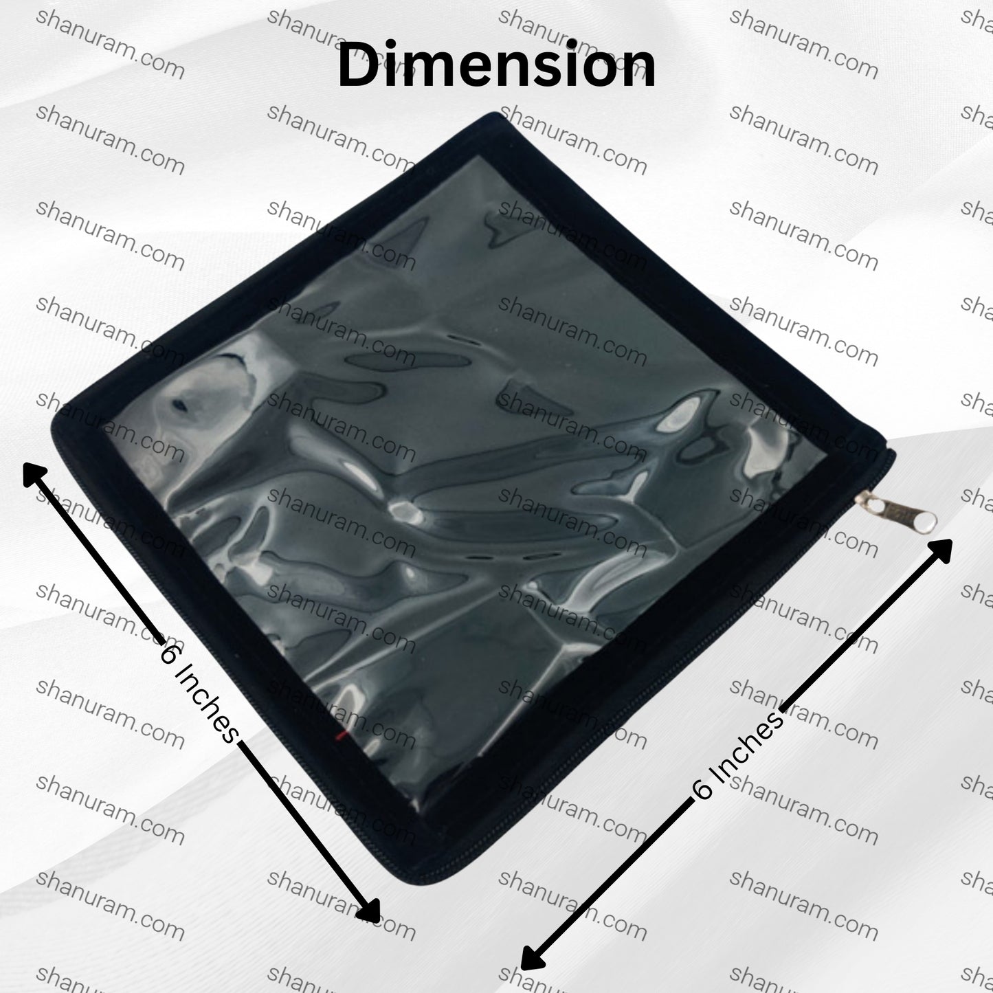 Square Black Velvet Necklace Set Zipper Folder