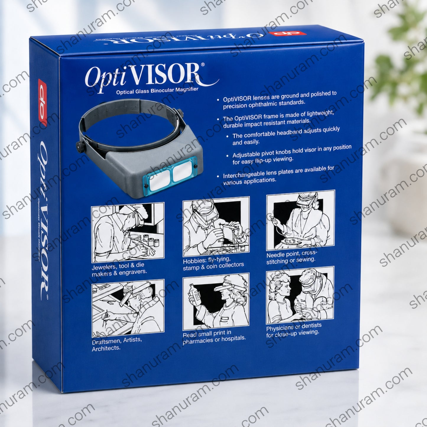 OptiVISOR Optical Glass Binocular Magnifier Headband | Professional Precision Magnifying Visor for Jewelry, Watch Repair, Engraving & Crafts