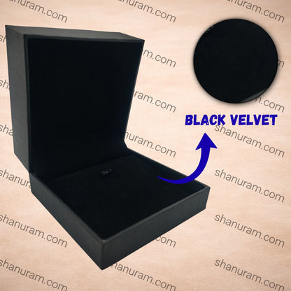 Premium Black Finish Pendant Box with Velvet Interior (4x4x2 Inch)