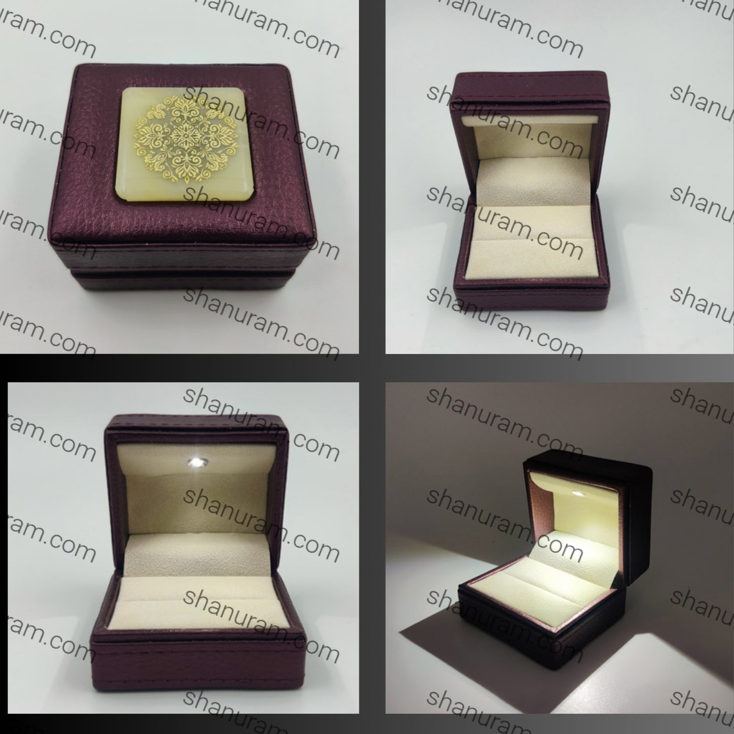 Leather Type Marble Polish Ring LED Light Box