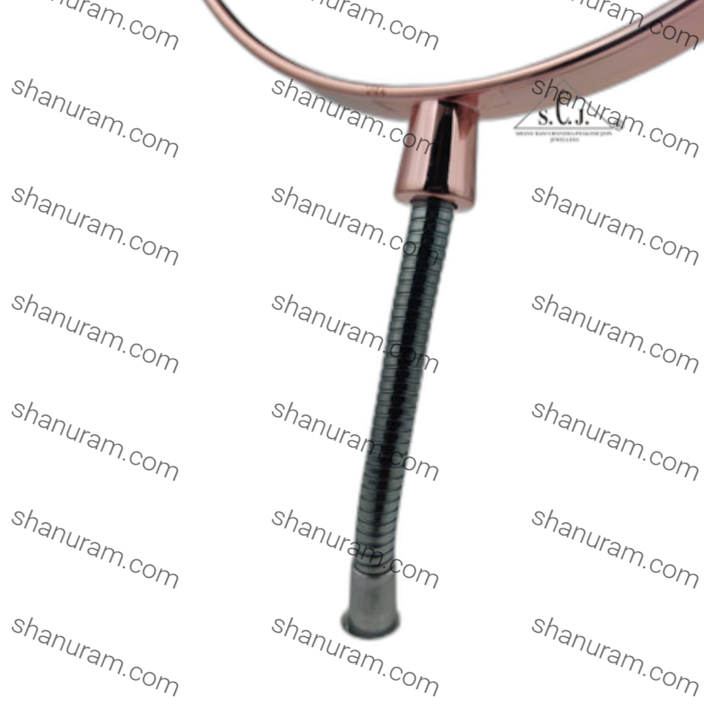 SCJ Flexible Body Magnifying Double-Sided Standing Makeup Mirror White Rose Gold