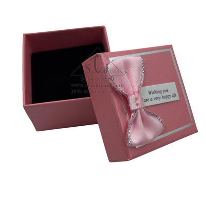 Small Cardboard Cushion Ring Jewellery Boxes – Pack of 12 | Jewellery Gift & Storage Case with Happy Life Tag