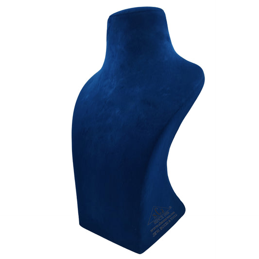 Dummy Navy Blue Suede Necklace Stand with Curve