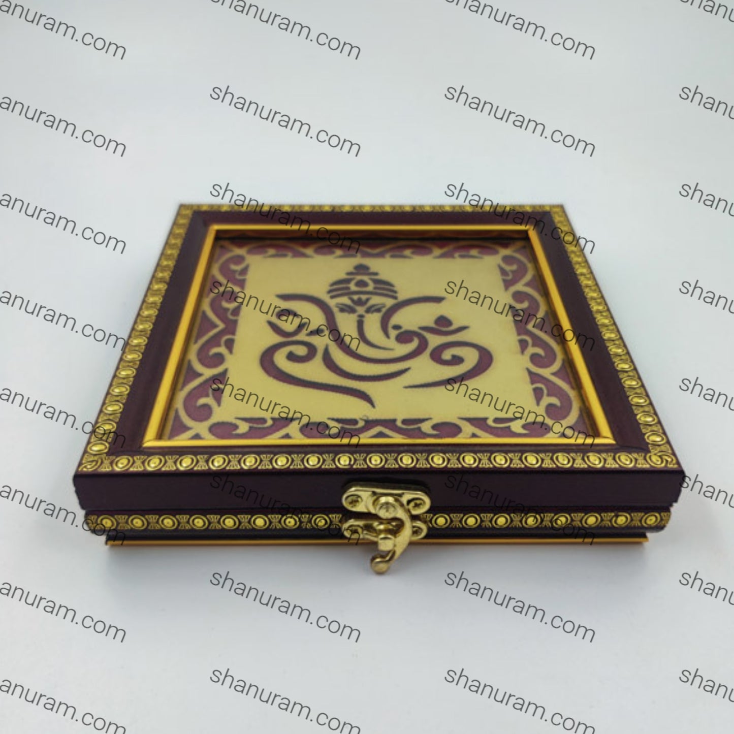 Premium 10g Red Wooden 2-Coin Rectangle Box (Pack of 10)