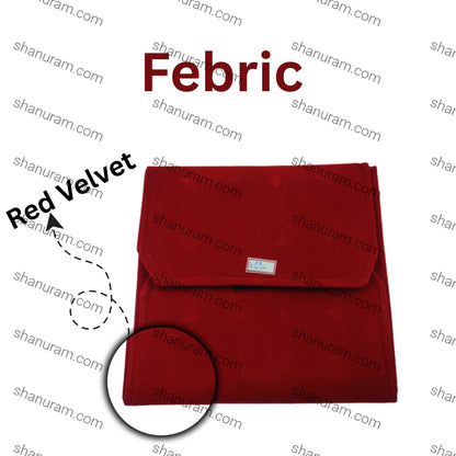 Red Velvet Pendant Organizer Folder with 12-hooks