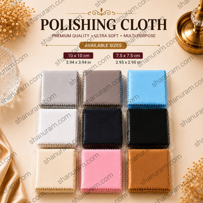 Premium Jewellery Polishing Cloth | Double Layer Gold, Silver & Diamond Cleaning Cloth | Available in 7.5 x 7.5 cm & 10 x 10 cm