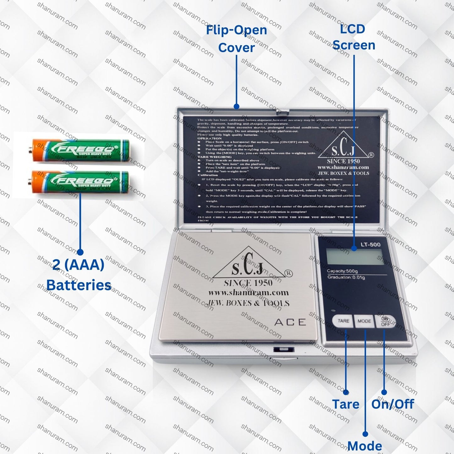 ACE LT-500 Jewellery Pocket Weighing Scale | Digital Professional Scale | Gems and Jewellery Weighing Scale