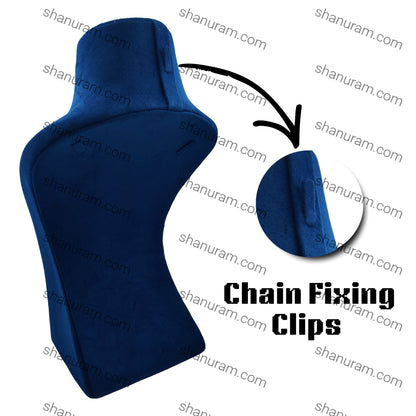 Dummy Navy Blue Suede Necklace Stand with Curve