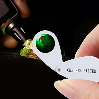 SCJ Chelsea Gemstone Identification Filter – Quickly Detect Real Emeralds, Rubies, Sapphires & Aquamarine – Portable, Durable, Ideal for Jewelers & Gemologists