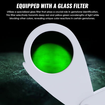 SCJ Chelsea Gemstone Identification Filter – Quickly Detect Real Emeralds, Rubies, Sapphires & Aquamarine – Portable, Durable, Ideal for Jewelers & Gemologists