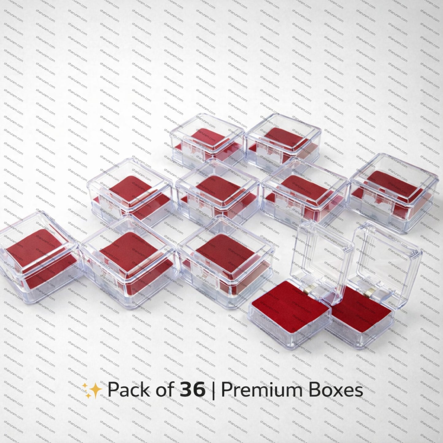 Transparent Ring Box, 36 piece/pack