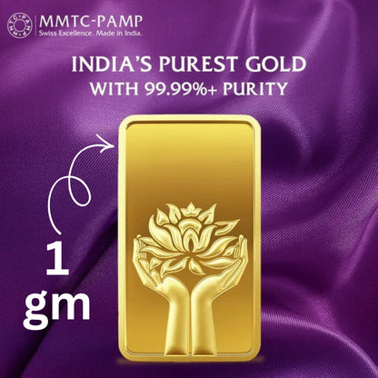 Lotus 24k (999.9) 1 gm Gold Bar