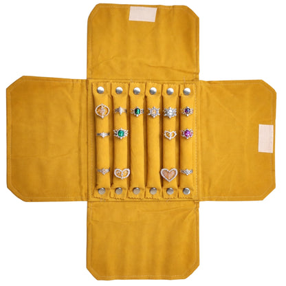 Rust Brown Velvet Rings Folder | Premium Ring Storage Case