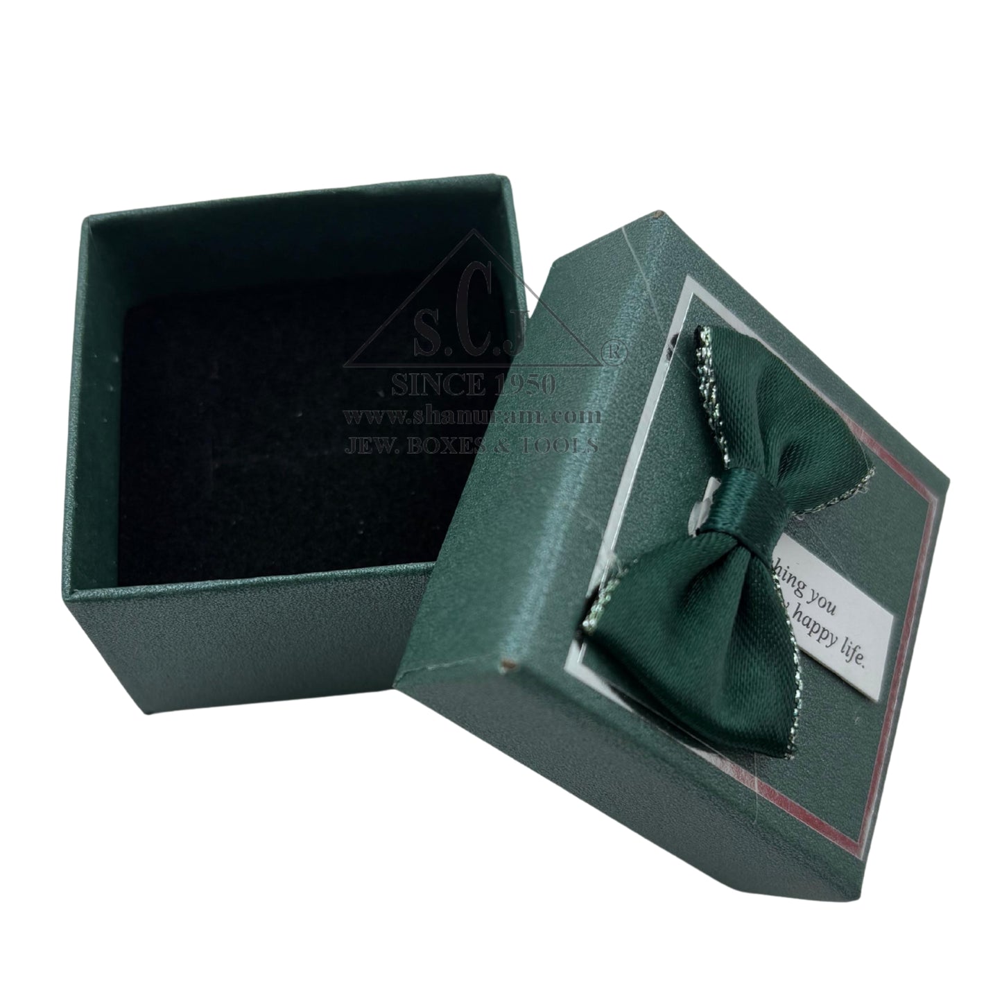 Small Cardboard Cushion Ring Jewellery Boxes – Pack of 12 | Jewellery Gift & Storage Case with Happy Life Tag