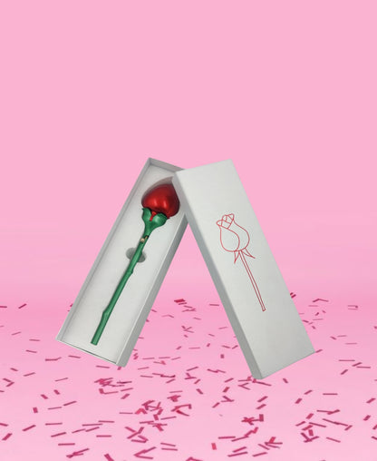 SCJ Red Rose Flower Ring Box, Wedding Ring Box, Engagement Ring Box, Flower Ring Box For Proposal Ceremony, Wedding or Special Occasions (Red)