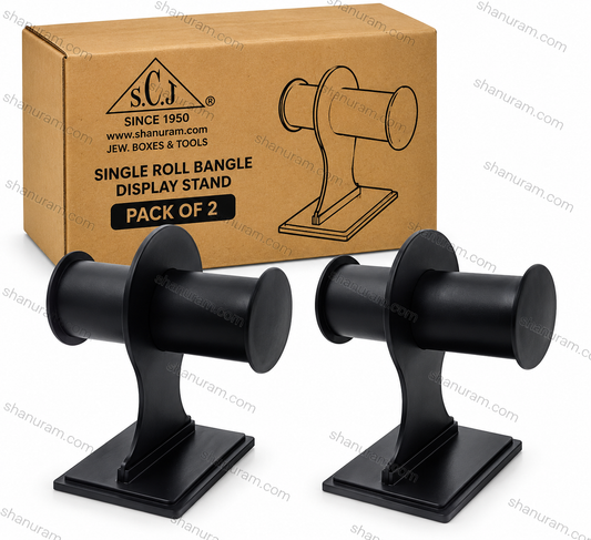 SCJ Single Roll Bangle & Bracelet Plastic Display Stand – Black | Pack of 2