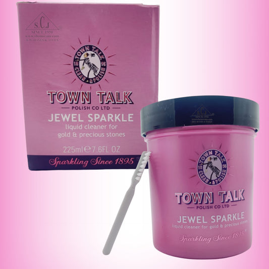 Town Talk Jewel Sparkle Liquid Cleaner | Gold & Precious Stone Jewellery Bath - 225ml