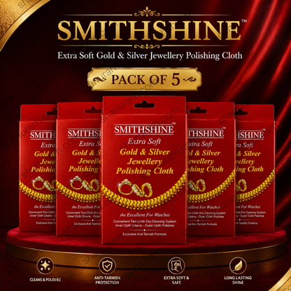 SMITHSHINE Extra Soft Gold & Silver Jewellery Polishing Cloth (10 x 13 Inch) | Premium Anti-Tarnish Cleaning Cloth for Gold, Silver & Watches