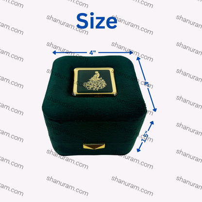 Premium Green Velvet LED Single Bangle Box with White Suede Interior