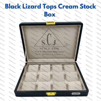 Pack of 2 Black Lizard Tops Cream Stock Box | Tops & Earrings Jewelry Storage Box | 11 x 8 x 2 Inch Premium Jewelry Box