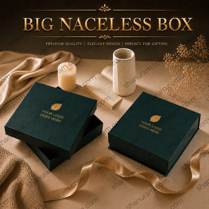 Premium Big Necklace Gift Box | Hard Cardboard Jewelry Packaging Box | Custom Logo Print | 8 x 7 x 1.5 Inch