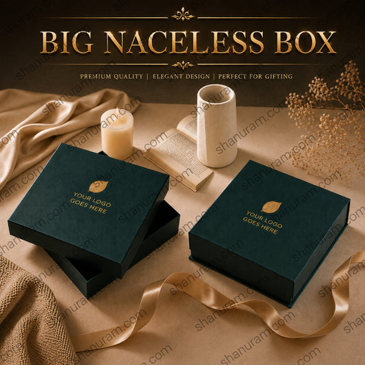 Premium Big Necklace Gift Box | Hard Cardboard Jewelry Packaging Box | Custom Logo Print | 8 x 7 x 1.5 Inch