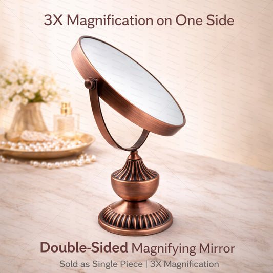 Coesmatic Copper Chrome Oval with one side 3X Magnify Mirror