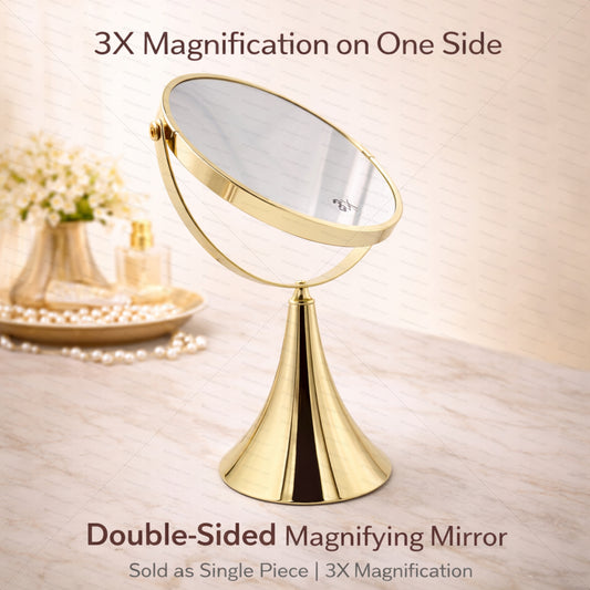 Coesmatic Gold Aluminium Oval 3X Magnifying Mirror