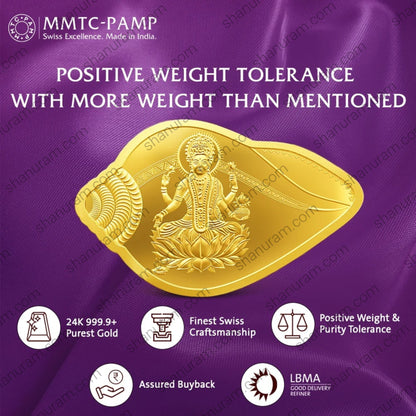 MMTC-PAMP 20g 24K 999.9+ Pure Gold Coin – Goddess Lakshmi Diya Design