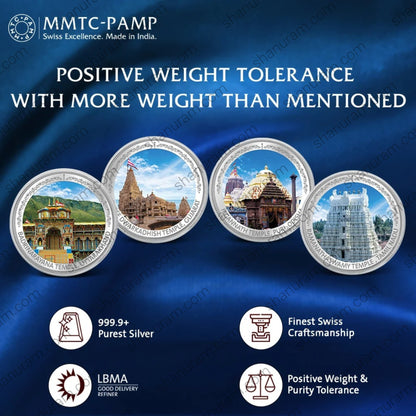MMTC-PAMP 80 Gram 999.9+ Pure Silver Char Dham Coin Set – 20g x 4