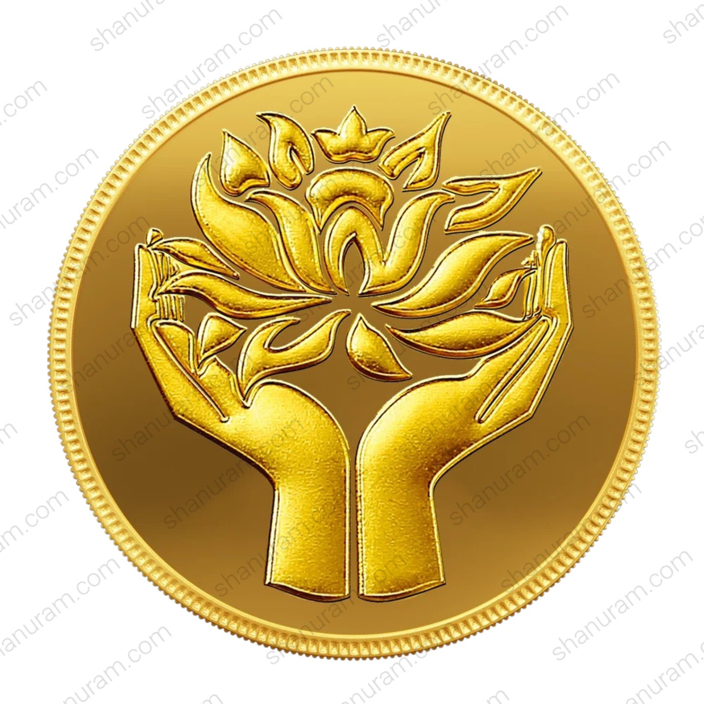 MMTC-PAMP 0.5g 24K 999.9 Pure Gold Coin – Lotus Hands Design