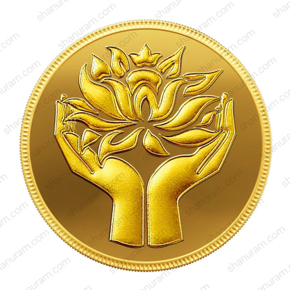 MMTC-PAMP 0.5g 24K 999.9 Pure Gold Coin – Lotus Hands Design