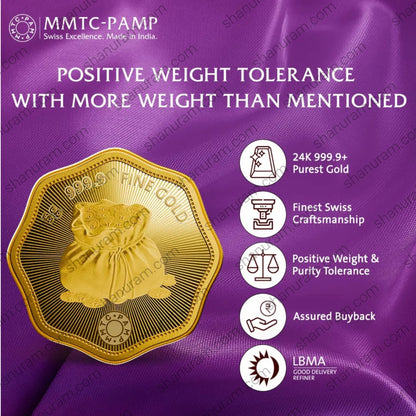 MMTC-PAMP 5g 24K 999.9 Pure Gold Coin – Auspicious Kalash Design