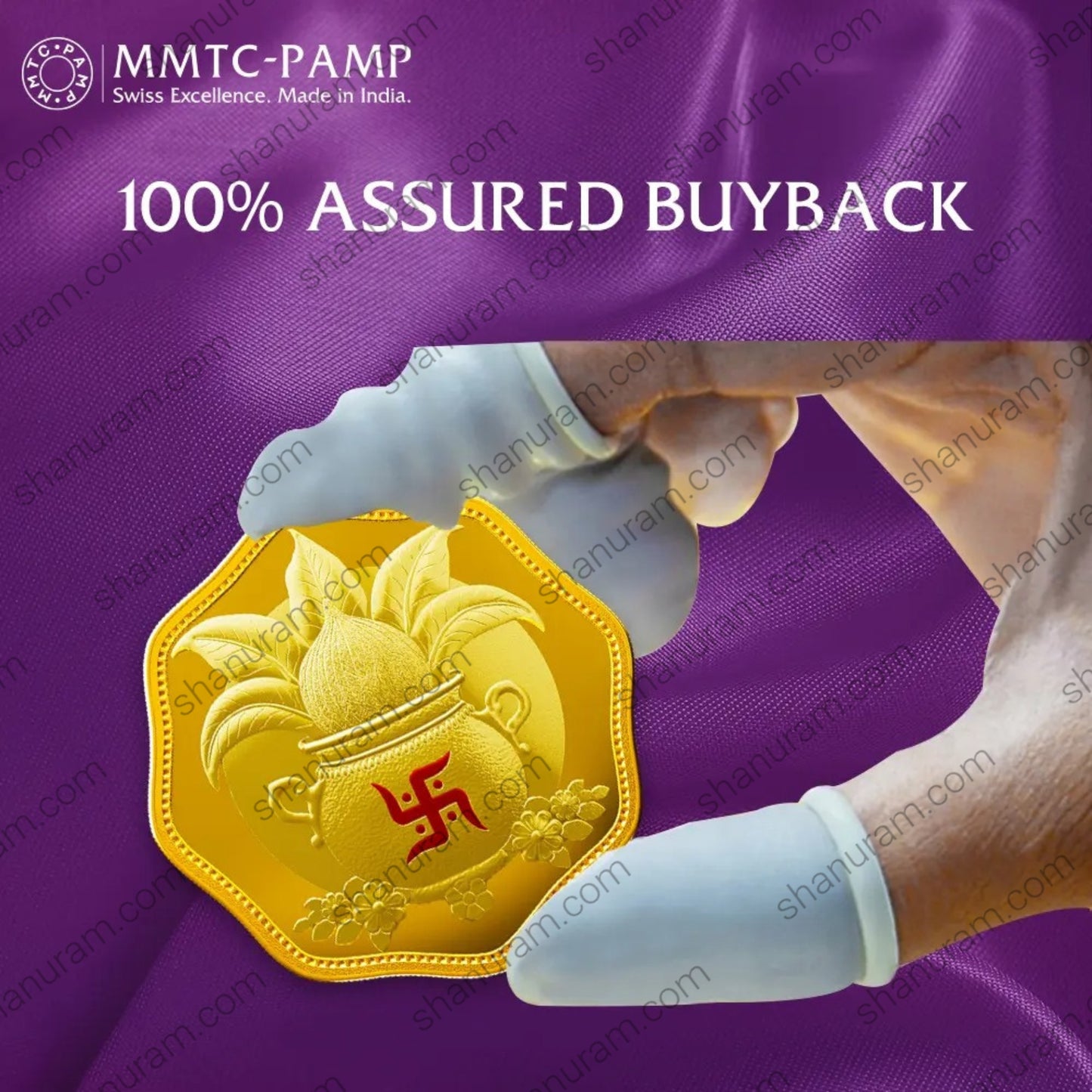 MMTC-PAMP 5g 24K 999.9 Pure Gold Coin – Auspicious Kalash Design