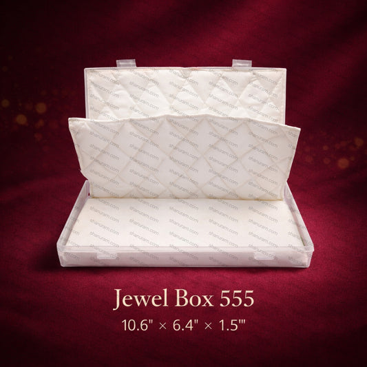Jewel Box 555 Double Flap Necklace Set Box – Large Transparent Jewellery Storage Case