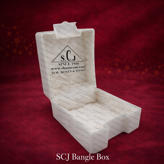 SCJ Bangle Box – Off White Plastic Jewellery Bangle Storage & Display Case