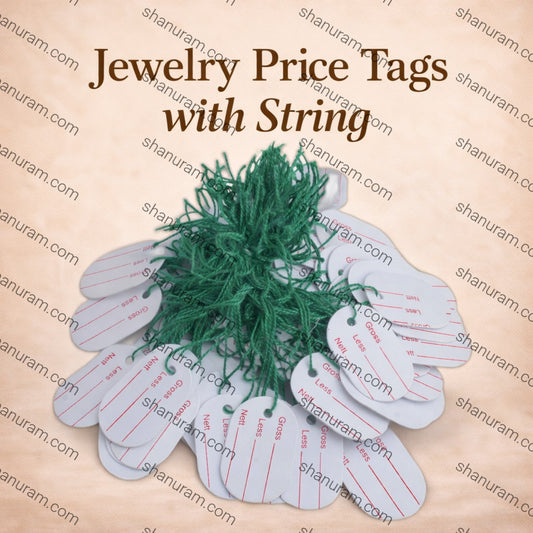 Jewelry Price Tags with String – Oval White (Pack of 10 Bunches | Approx. 500 Tags)