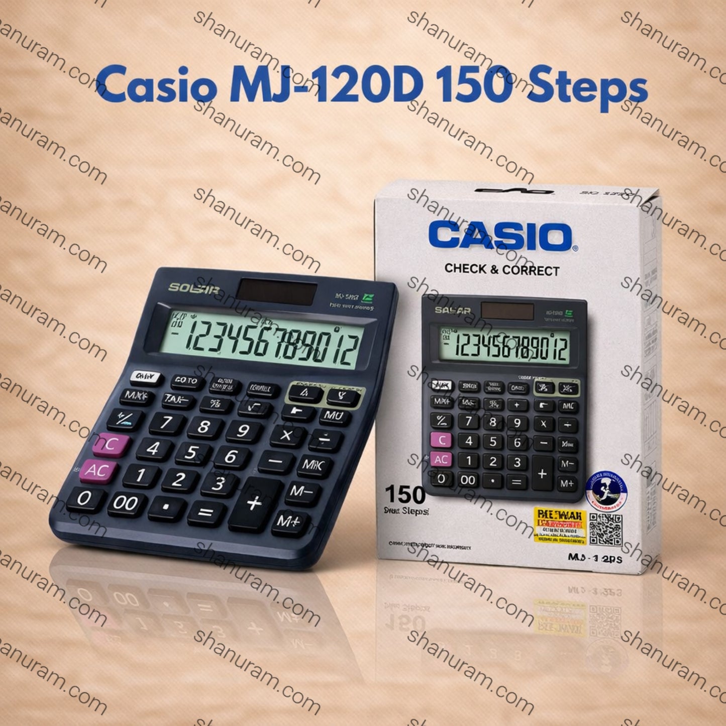 Casio MJ-120D 150 Steps Check and Correct Desktop Calculator with Tax Keys