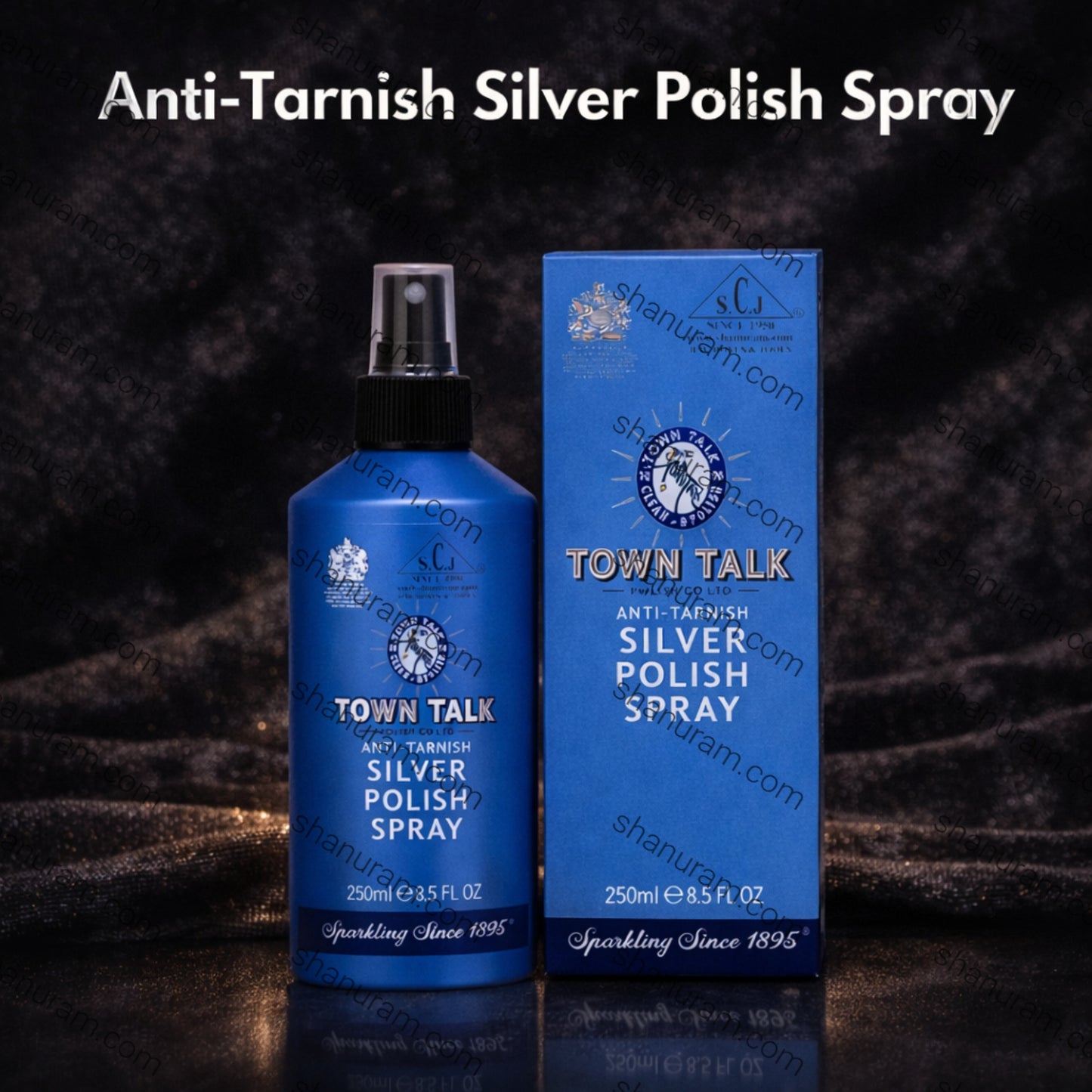 Town Talk 250ml Anti-Tarnish Silver Spray | Silver Cleaner for Jewellery & Silverware | Protects & Shines