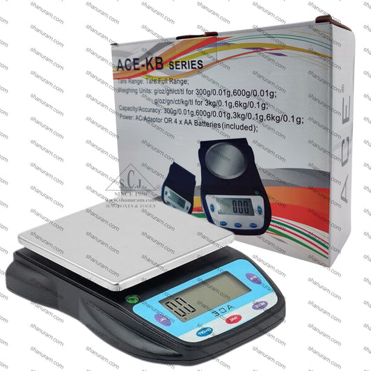ACE KB-6kg Digital Weighing Scale | 0.1g Accuracy for Jewellery & Lab