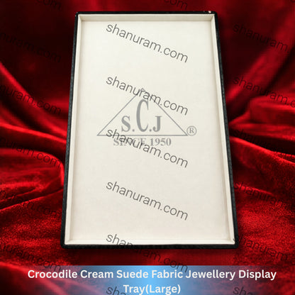 Crocodile Cream Suede Fabric Jewellery Display Tray(Large)