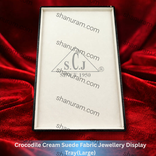 Crocodile Cream Suede Fabric Jewellery Display Tray(Large)